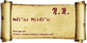 Nász Milán névjegykártya
